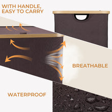 Load image into Gallery viewer, Laundry Basket with Lid, 100L Laundry Collector Storage Basket with 2 Removable Washable Laundry Bags, Foldable Laundry Sorter Made of Bamboo and Oxford Fabric for Bedrooms, Bathroom, Brown